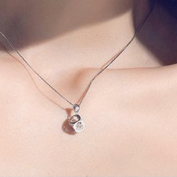 S925 Korean Magic Heart Cube Diamond Pendant - Picture 2 of 3